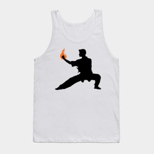 Wushu Fire Flame Hand Silhouette Pose Tank Top